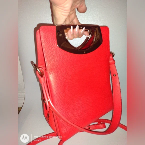 Christian Louboutin Coral Red Passage Leather Crossbody Bag 🎀 - Picture 5 of 17